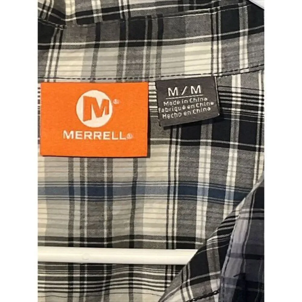 Merrell Men's Short‎ Sleeve Button Casual Shirt  Size Medium Great Design